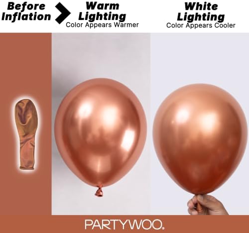 PartyWoo Copper Chrome Balloons 50pcs Metallic Brown Bronze Color 12 Inch - Image 3