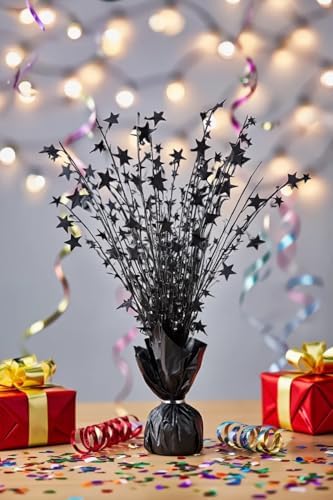 6 Pack Metallic Foil Spray Centerpiece Stars for Wedding, Birthday, Anniversary, Christmas Table Decor, Holiday Festival Baby Shower Graduation Mantle Party Decorations (Black SF) - Image 6