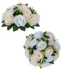Flower Balls Table Rose Centerpieces: 2 Pcs Fake Flowers Champagne White by Blosmon