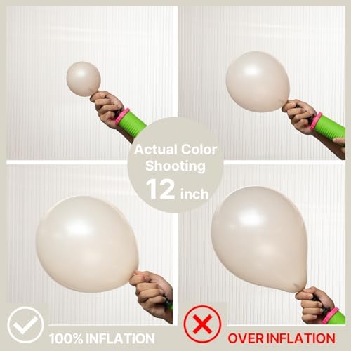 PartyWoo Pearl White Sand Balloons 50pcs White Beige Cream Ivory 12 Inch - Image 3