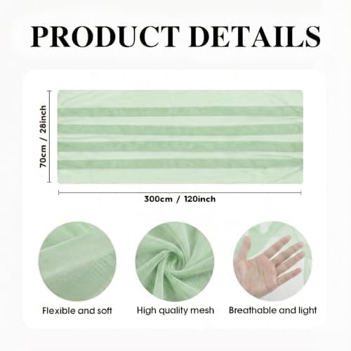 Artoid Mode Light Green Gauze Table Runner 28x120Inch, Seasonal Sheer Kitchen Dining Holiday Wedding Birthday Baby Shower Table Decor for Home Party - Image 5