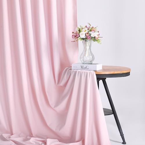 Dusty Rose Backdrop Curtains 30ftx8ft Wedding Polyester Photo Drapes - Image 6