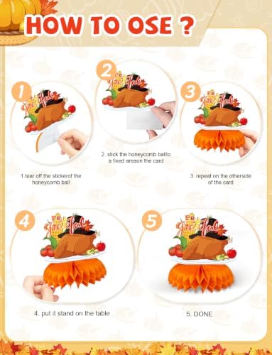 Thanksgiving Table Decorations, Fall Harvest Honeycomb Centerpieces - Image 5