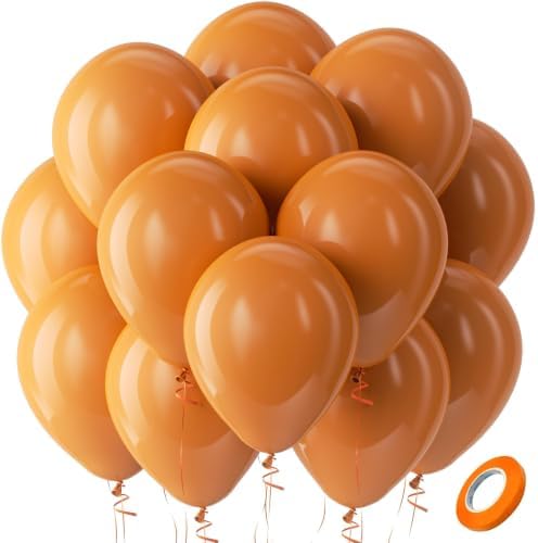Bezente Burnt Orange Latex Party Balloons 100 Pack 12 inch by Bezente