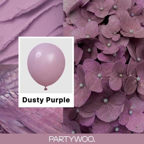 PartyWoo Dusty Purple Balloons 50pcs Lavender Boho Neutral Color 12 Inch - Image 2