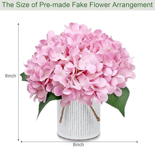 Blush Pink Flower Table Centerpieces, Set of 6, Hydrangeas - Image 2