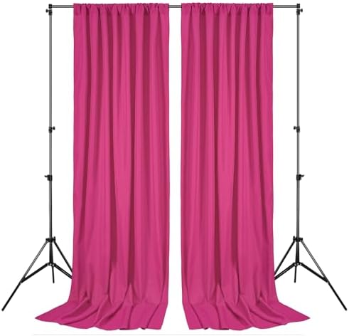 Hot Pink Backdrop Curtains 20ftx10ft Birthday Polyester Photo Drapes - Image 4