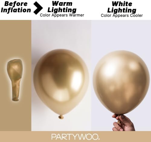PartyWoo Metallic Gold Balloons 50pcs Chrome Gold Color 12 Inch - Image 3