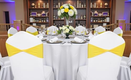 MDS Pack of 75 Spandex Chair Sashes Without Slider Buckles – Yellow - Image 6