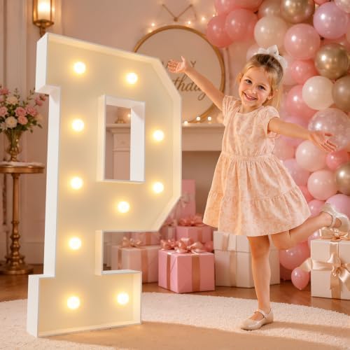 imprsv 4FT Marquee Letters Large Light Up Letters P for Party Decor by Letsmakeitimpressive