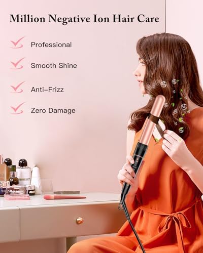 Long Barrel Curling Iron Wand Set, BESTOPE PRO 6 in 1 Curling Wand Set with Ceramic Barrel for Long/Medium Hair, 0.35"-1.25" Interchangeable Hair Wand Curler, Dual Voltage, Include Glove & Clips - Image 3