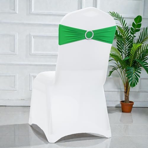 MDS Pack of 50 Spandex Chair Sashes for Wedding Party & Event – Light Green - Image 5