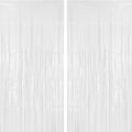 PIGETALE 2 Pack 3.2x8.2 ft White Tinsel Curtain Party Backdrop Decorations by welcomePIGETALE