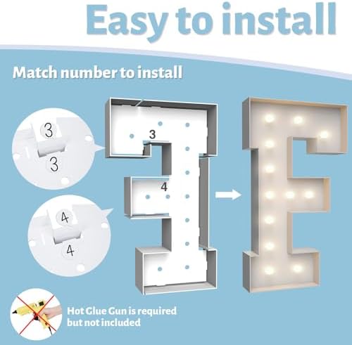 4FT Light Up Marquee Letter F - Large Foam Board Mosaic Kit - Image 4