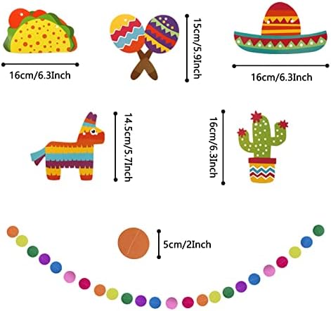 ZERODECO Mexican Party Decorations, 21 Pcs Multi-color Paper Fans, Pom Poms Flowers for Mexican Fiesta Cinco De Mayo Taco Themed Birthday Party Supplies - Image 5