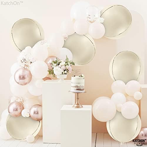 KatchOn Beige Mylar Balloons 22 Inch, Pack of 6, White Sand Balloons - Image 5