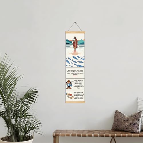 Fishers of Men Banner, Church Banner, Christian Rustic Hanging Door Flag, Farmhouse Decorations Outdoor Indoor, Church Activity Decor, Bible Lesson, Scripture and Words Decorations - Image 4