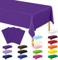 QZYL 4 PCS Plastic Table Cloth, 54" x 108" Purple Picnic Table Cover, for 6 to 8 Foot Tables, Rectangle Tablecloth for Birthday, BBQ, Wedding and Party Decorations, Indoor Outdoor Home Essentials by QZYL