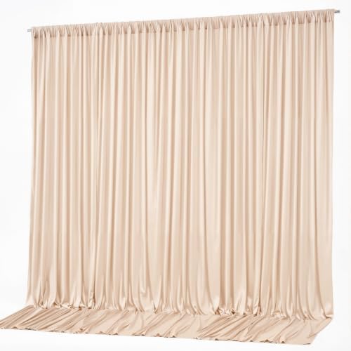30x10ft Light Apricot Backdrop Curtain Panels for Parties - Wrinkle Free Polyester Photo Curtain Backdrop Wedding Back Drop Fabric Drapes for Party Decorations Background for Photography by WishCare