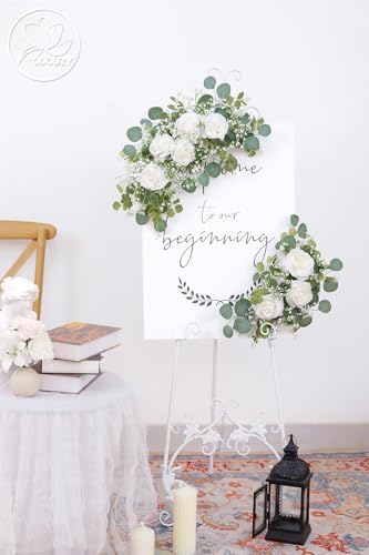 Odouzy Pack of 2 Wedding Arch, Artificial Flowers, Wedding Decor，Flower Garland Be Suited to Banquet, Party, Reception Entrance Welcome Sign and Background Decoration (Starry Sky) - Image 4