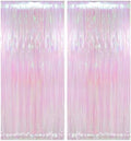 Melsan Iridescent Transparent Foil Fringe Backdrop with Extra Backup Tape by Melsan