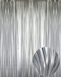 GOER 3.2 ft x 8.2 ft Metallic Tinsel Foil Fringe Curtains Party Photo Backdrop Party Streamers for Birthday,Graduation,New Year Eve Decorations Wedding Decor (4 Pcs,Matte Silver,Thick Material) by GOER