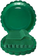 Dark Green Paper Plates and Napkins Fork Party Supplies by WYQJHKV