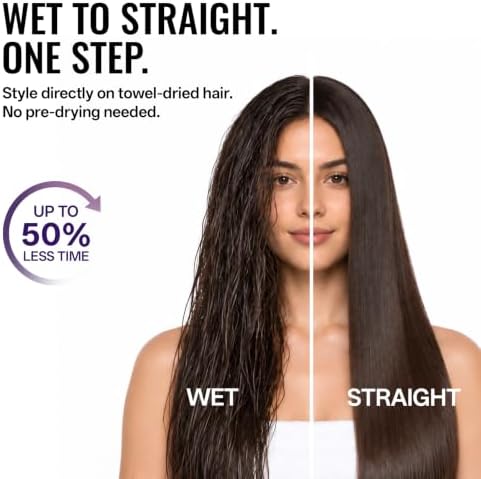 Tideway Hair Straightener, Hair Dryer & Wet-to-Dry Flat Iron,Ceramic Plates - Image 7