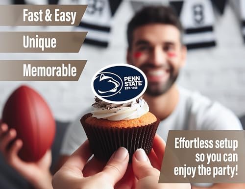 Penn State Cake Topper & Decorations, Graduation Party Supplies, PSU 42 Pcs - Image 4