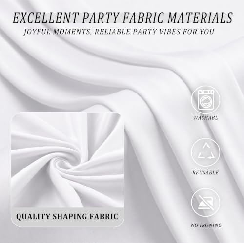 MEETSKY White Backdrop Curtains for Wedding Parties,10x8 FT White Curtains - Image 7
