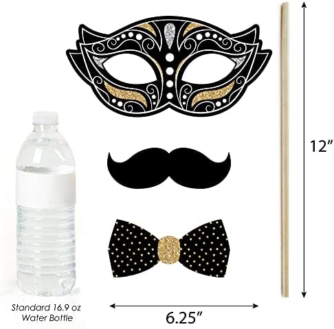 Masquerade Photo Booth Prop Kit, DIY Cardstock Props - 20pc - Image 5