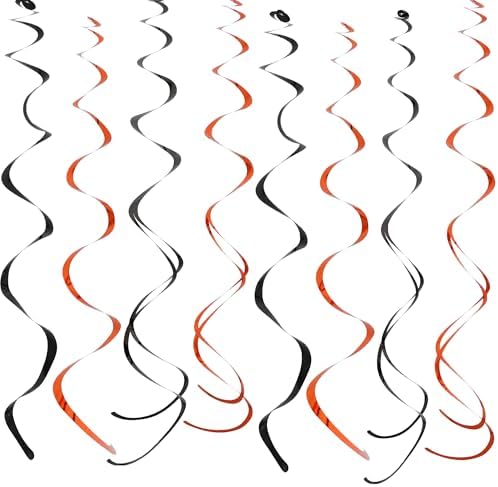 BEISHIDA 20Pcs Black Orange Hanging Swirls Halloween Birthday Ceiling Decor by Beishida