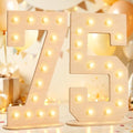 Pooqla 75th Birthday Decorations, 17.3 in Tall Wooden Light Up Numbers by Pooqla