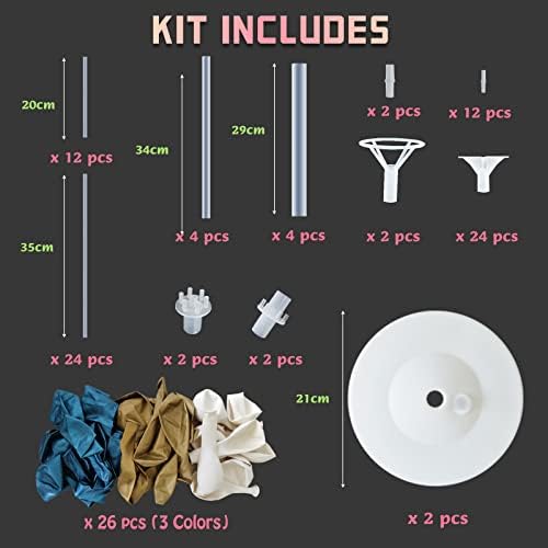 Balloon Column Kit for Floor- Set of 2,Balloon Columns with Stand, Base and Pole,Balloon Tower Backdrop Decoration for Wedding, Baby Shower, Birthday Party, or Bachelorette Parties (BLUE GOLD) - Image 2