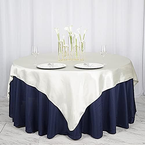 Balsa Circle 10 pcs 72x72 inch Ivory Square Tablecloth Satin Fabric Overlays Linens | Table Cloths Cover for Wedding Party Banquet Reception Events Decoration Kitchen Dining Events Kitchen Dining - Image 7