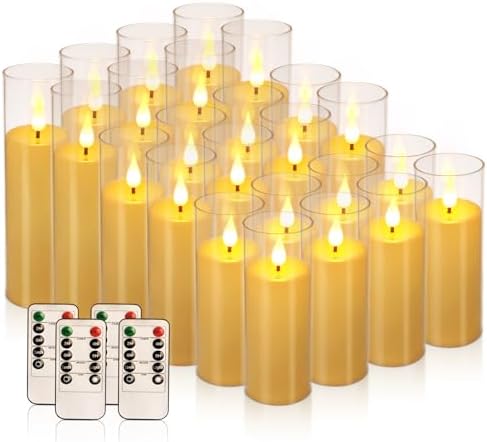 24-Pack Acrylic LED Flameless Candles with Remote Control by TLNFHRPI