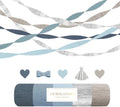 NICROLANDEE 5 Rolls Dusty Blue Silver Crepe Paper Streamers Bridal Shower by nicrolandee