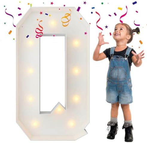 3FT Marquee Letters, Large Light Up Letters Q for Party Decor by MerryMosaics