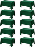 10-Pack Hunter Green Tablecloths for Rectangle Tables, 70 x 108 in by DailySet