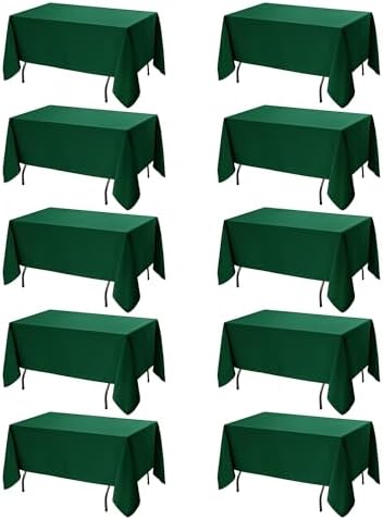 10-Pack Hunter Green Tablecloths for Rectangle Tables, 70 x 108 in by DailySet