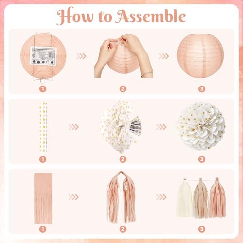 Champagne-Gold Boho Baby Shower Decorations with Banner Fringe Curtains - Image 3