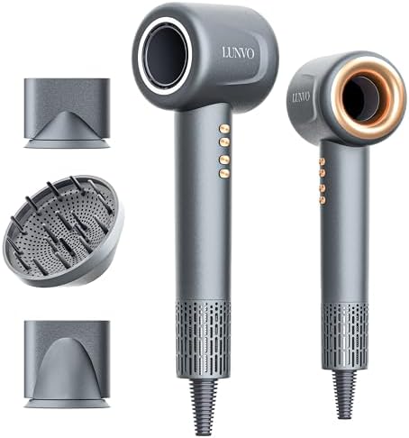 Hair Dryer with Diffuser, Professional Brushless Motor 110000RPM, Lightweight Hair Blow Dryer, Fast Drying, High Speed, Ionic Electric Blow Dryer, with Magnetic Nozzle Hair Dryer by Unknown
