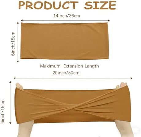 Brown Chair Sashes Bows 30 Pcs Spandex Chair Sashes Elastic Chair Cover Bands Ties Without Buckle for Wedding Birthday Party Ceremoney Events Decoration - Image 2