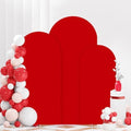FANPROMS Arch Covers Set of 3 Red Wedding Arch Cover 7.2FT 6.6FT 6FT Arch Spandex Covers for Metal Frame Stand Balloon Arched Stand Cover Round Top Backdrop Fabric for Wedding Birthday Party Decor by FANPROMS