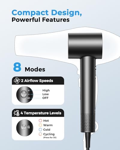 High Speed Hair Dryer, 160,000 RPM Ionic Blow Dryer, Brushless Motor - Image 5