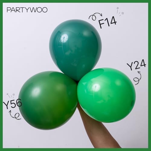 PartyWoo Dark Green Balloons 50pcs Emerald Hunter Forest Green Boho Neutral - Image 4