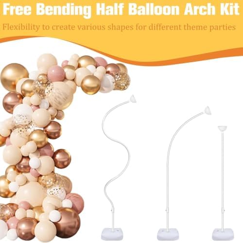 Bazen 2 Pack Arch Stand Balloon White 8.2FT&5FT Bending Half Arch Stand. - Image 5