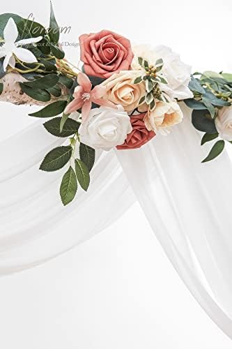 Floroom Wedding Arch Draping Fabric 2 Panels 19Ft White Chiffon Fabric Drapes Arbor Drapery Wedding Ceremony Reception Swag Decorations - Image 4