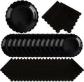 120 Pcs Black Paper Plates and Napkins Party Supplies Bulk by Tiangrid