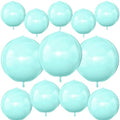 12PCS Teal Blue Round Foil Balloons 22" 15" 10" Large Balloons by vibzox
